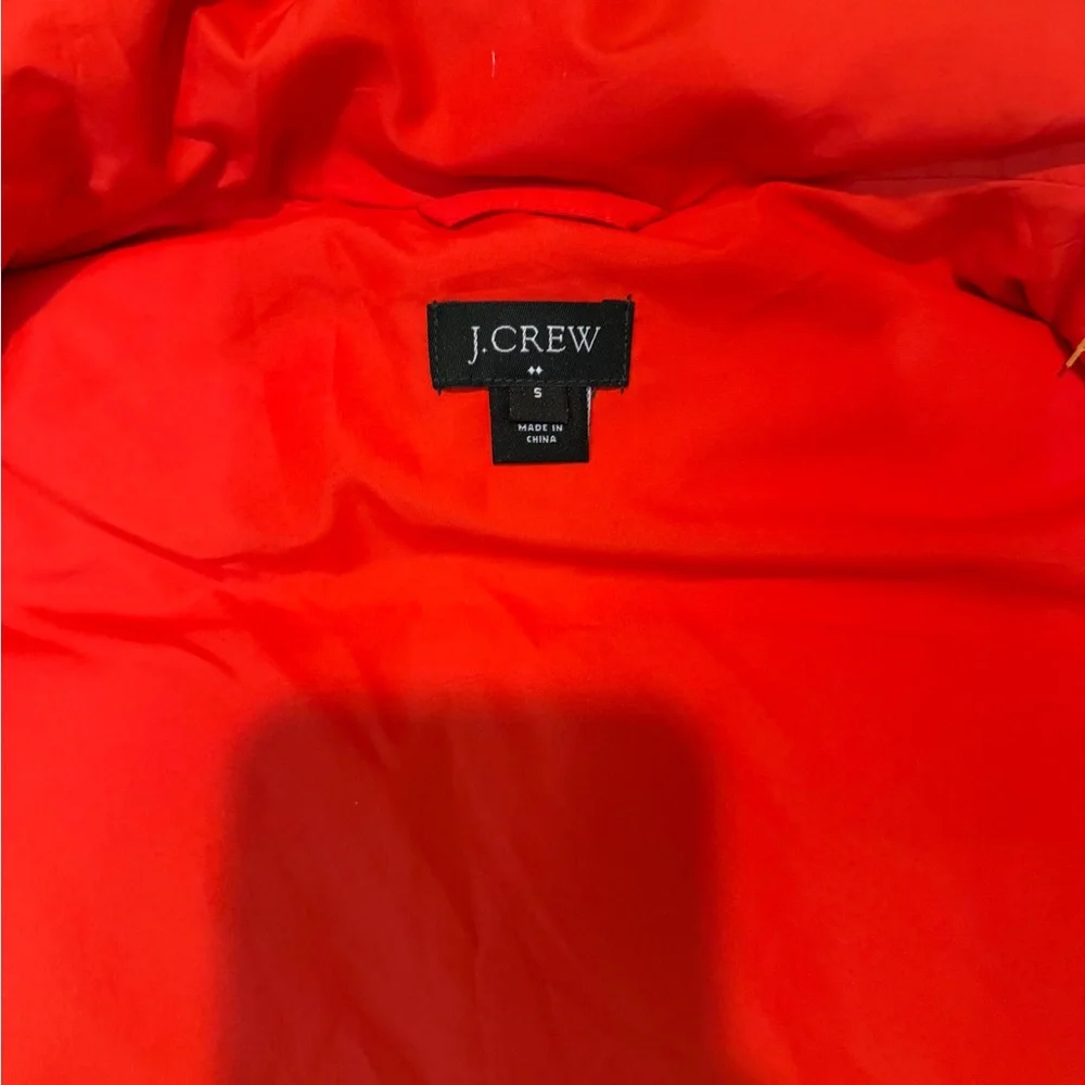 J. Crew Factory puffer‎ Dawn zip up vest in bright red S